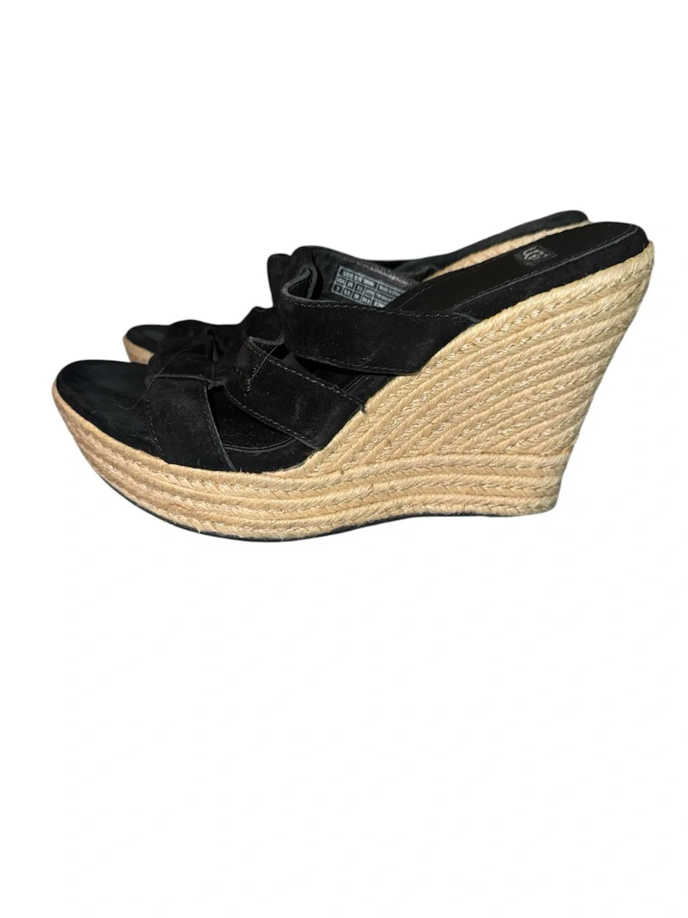 UGG Tawnie Women's BLACK SUEDE Espadrille Strappy 4+